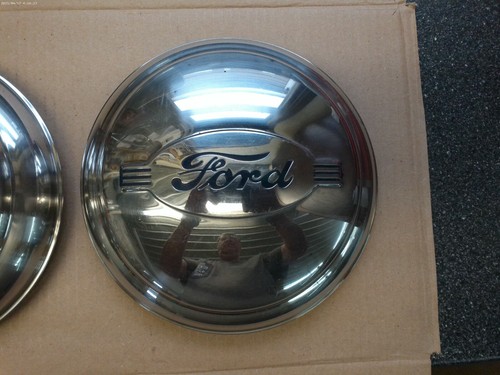 Wheel Center Caps 1940's Ford Pickup Truck Dog Dish Hubcaps Pair--Nice Used - Picture 3 of 8