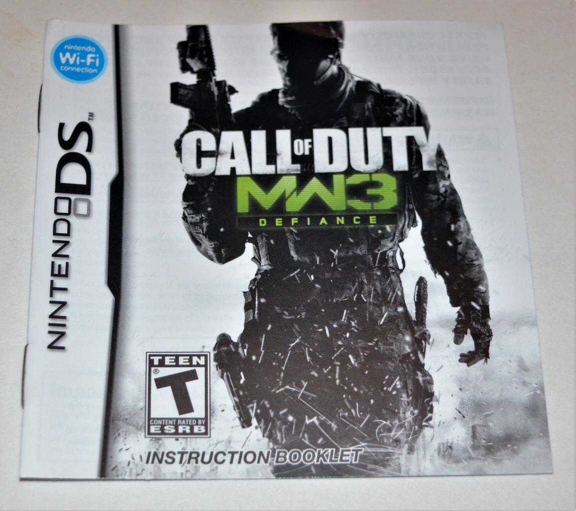 Nintendo 3ds Cod Mw3 Defiance MANUAL ONLY Call Of Duty: Modern