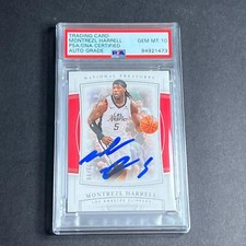 2019-20 Panini National Treasures #67 Montrezl Harrell Signed Card AUTO Grade 10