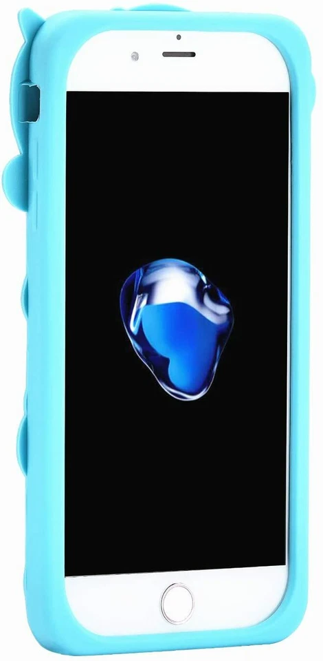 Capa protetora de borracha silicone macia unicórnio azul fofa para iPhone 6S/7/8 - Imagem 4 de 4