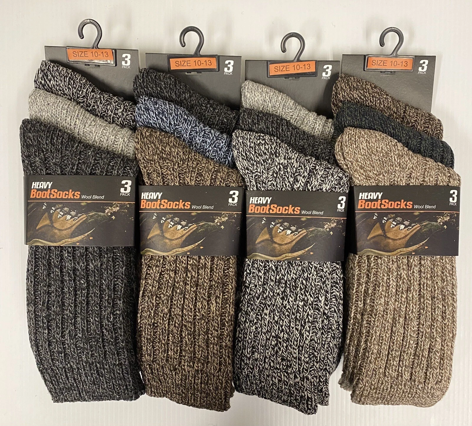 6 Pair 49% Wool Heavy Boot Socks Refer to Description on Colors
Opens in a new window or tab