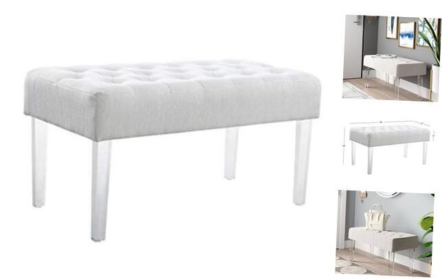 Ella Glitz Acrylic Leg Bench, 35