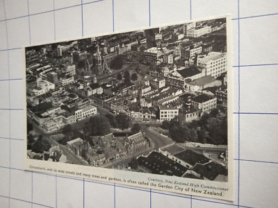 Christchurch mit seinen Straßen & vielen Bäumen Gärten Gartenstadt Neuseeland 1960