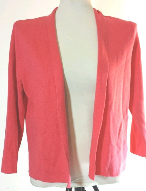 Liz Claiborne Women's Open Front Cardigan Sweater Size Large Teaberry New | eBay