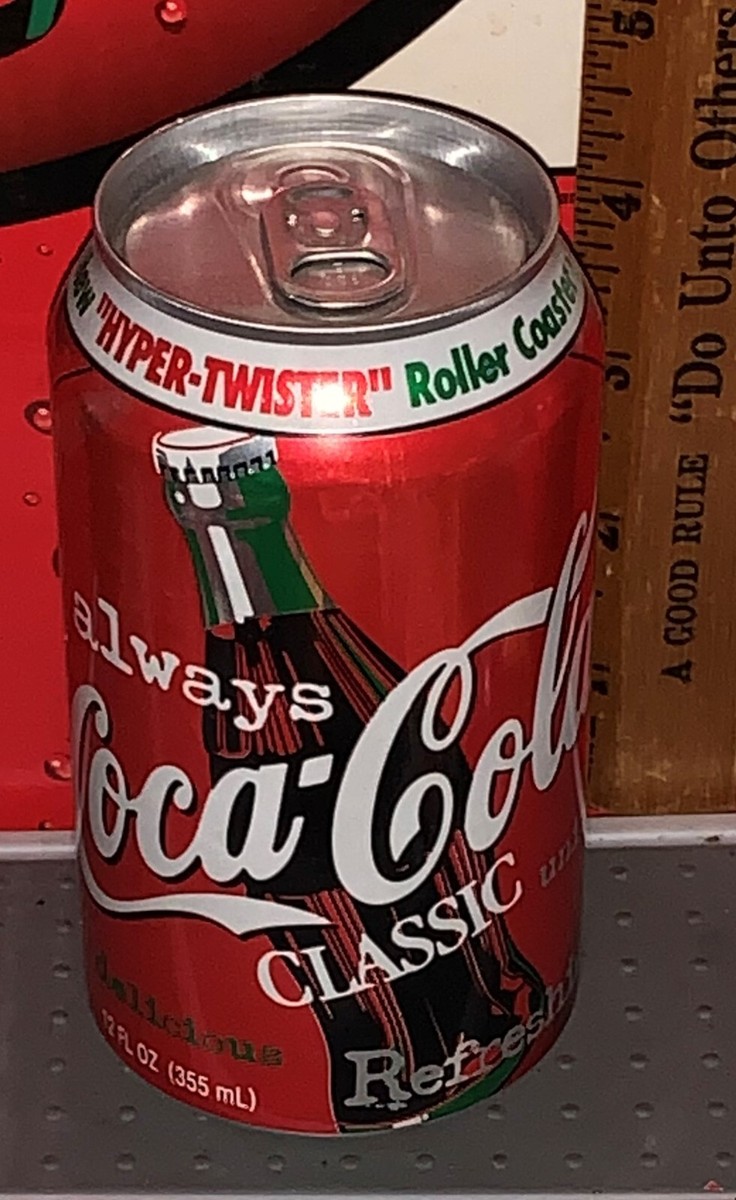 SIX FLAGS GREAT AMERICA RAGING BULL12OZ ALUMINUM COCA -COLA CAN