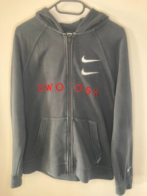 kids nike black double swoosh jacket, size XL UK - Main Image