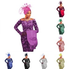 Women Muslim Headtie Mesh Flower Feather Hat Bonnet Wedding Headtie Aso Oke Cap