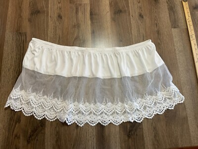 Indigo Thread Co. Extender, Women's Plus 3X, White, Knit & Lace Scalloped Hem