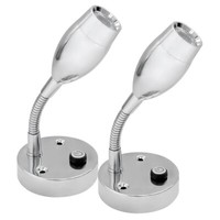 2X 12V Led Wand Leselamape Wohnmobil Bett Nachtlicht Mit Schalter & Schwanenhals