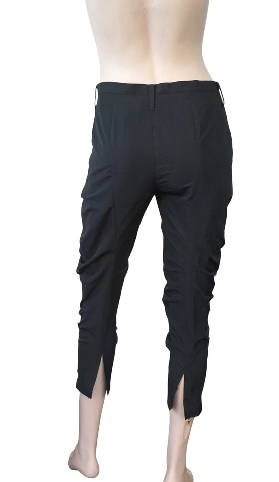 Pantalones de Colección Y2K VANESSA DEL SOL Talla 42 Recortados Negros Misto Seda Crimpados 6 Foto 2 de 4