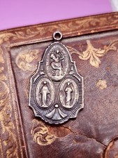 Fine Sterling Silver Catholic Madonna Mary Pendant 925