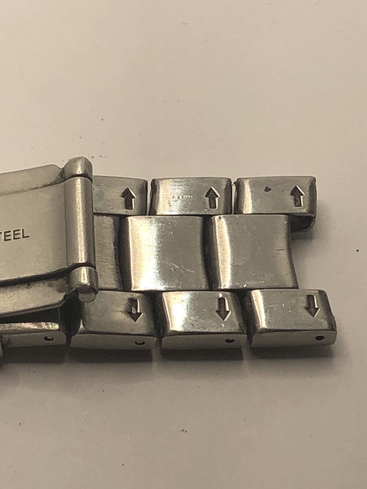 Fossil Watch Parts Partial Band 20mm W/ Clasp Silver Tone Links GY237