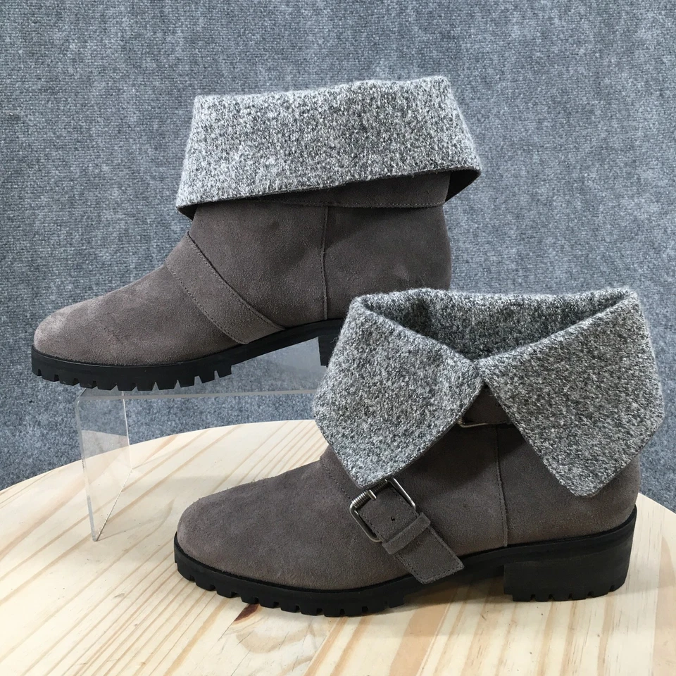 Splendid Boots Womens 12 Karlyn Collar Ankle Booties Gray Suede Buckle Straps - Image 2 of 4