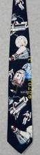 AEROSPACE SPACE WALK W/ CREST NASA SHUTTLE MOON MMU Ralph Marlin Necktie NEW 