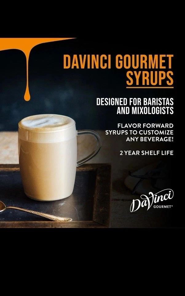 Jarabe de ron de mantequilla clásico DaVinci Gourmet sin alcohol 25,40 fl oz Foto 3 de 4