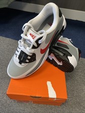 Nike Air Max 90 G Golf Shoe, Grey/white/red, Size 8UK, Spikeless