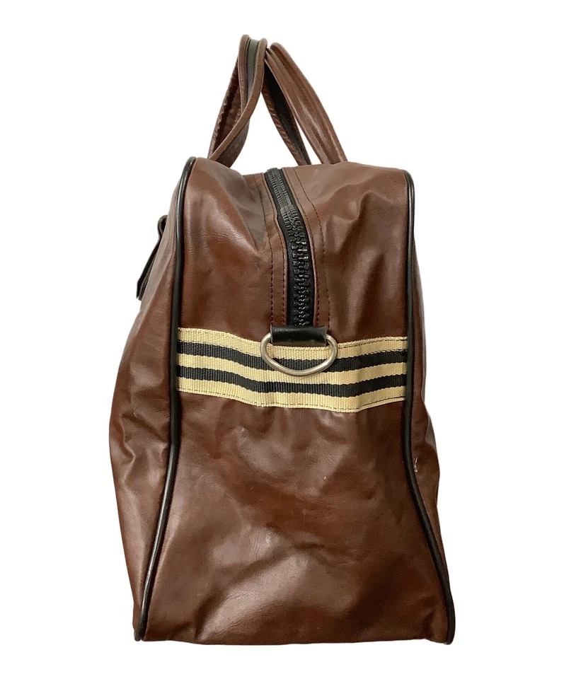 Sac adidas Boston marron nylon cuir homme sac à main sac de sport look vintage - Photo 3/4