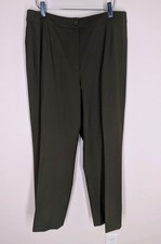 Carlisle Dress Pants Women Dark Green Wool Straight Leg Lined 28" Inseam Size 12