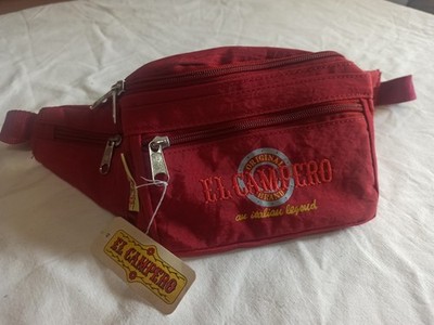 EL CAMPERO GÜRTELTASCHE MULTI TASCHEN LAGERFUND VINTAGE MADE IN ITALY POUCH ROT 