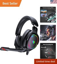 Ultra-Comfort Black Gaming Headphones with Noise-Canceling Mic - Multi-Device