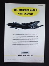 Original 1955 Advert English Electric Canberra Mark 8 Night Intruder