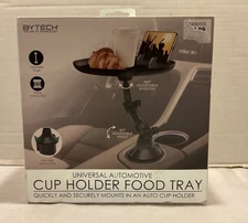 Car Cup Holder Food Tray with Phone Mount 360° Rotating Arm Expandable Base New