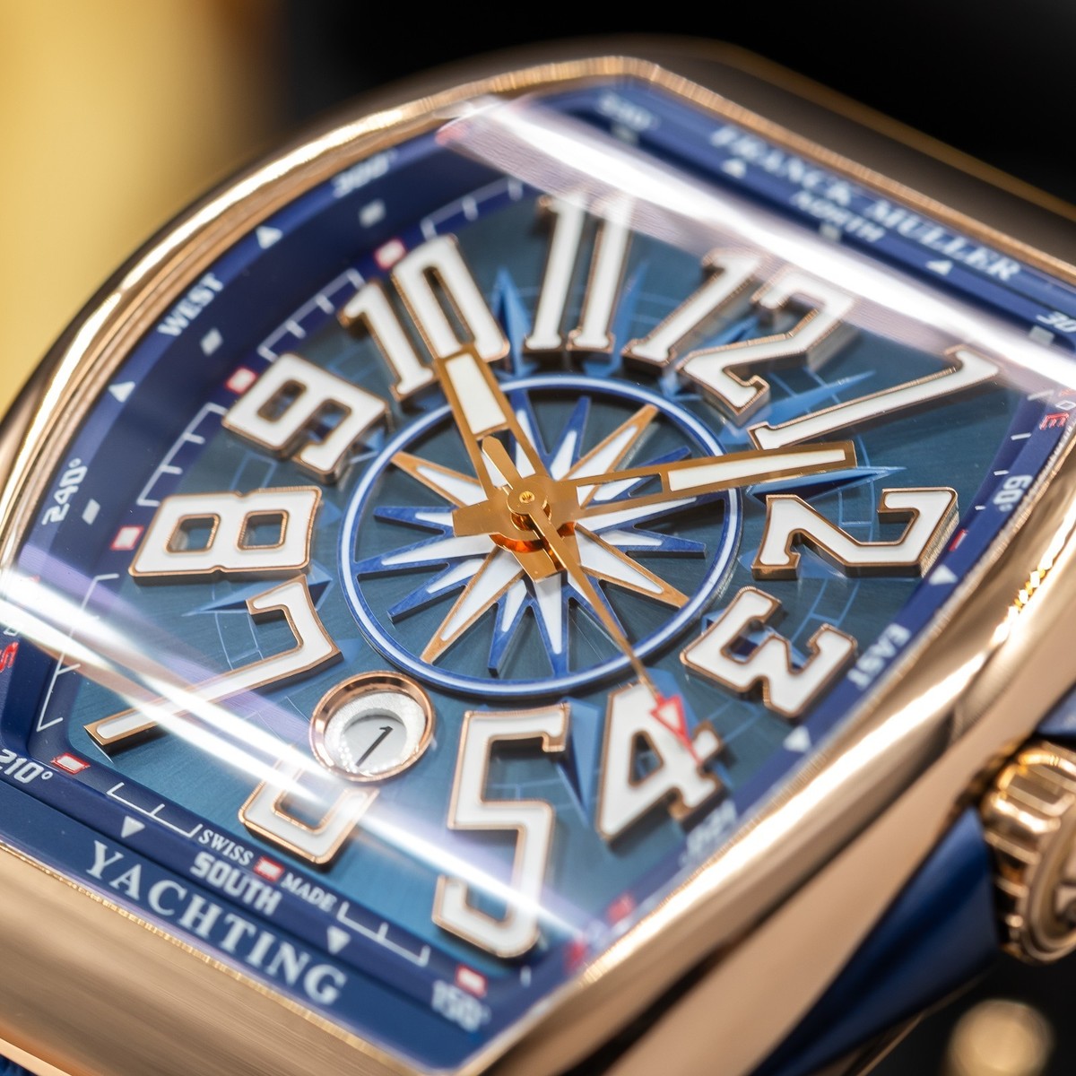 Franck Muller Vanguard Yachting | Blue Dial 45mm | Rose Gold
