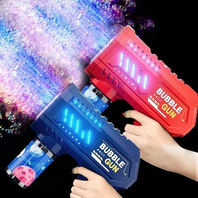 Kids Automatic Bubble Machine Gun LED Bubble Blower Toy