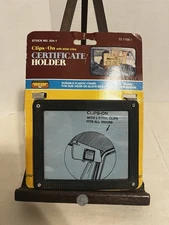 Vintage Visor NOS Certificate Holder Clips On Fits All Visors 1970s Black A-8