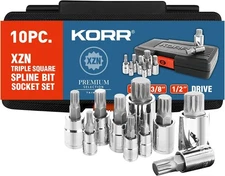 KORR Tools KSS009 10pc XZN Triple Square Spline Bit afjf-3677, Afjf-3677 