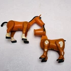 Fisher Price Little People Farm Animals Rare Brown Cow & Brown Horse Vintage