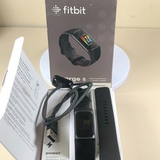 Fitbit Charge 5 Unisex Black GPS Health  Fitness Tracker Watch 6 1/2" WITH BOX