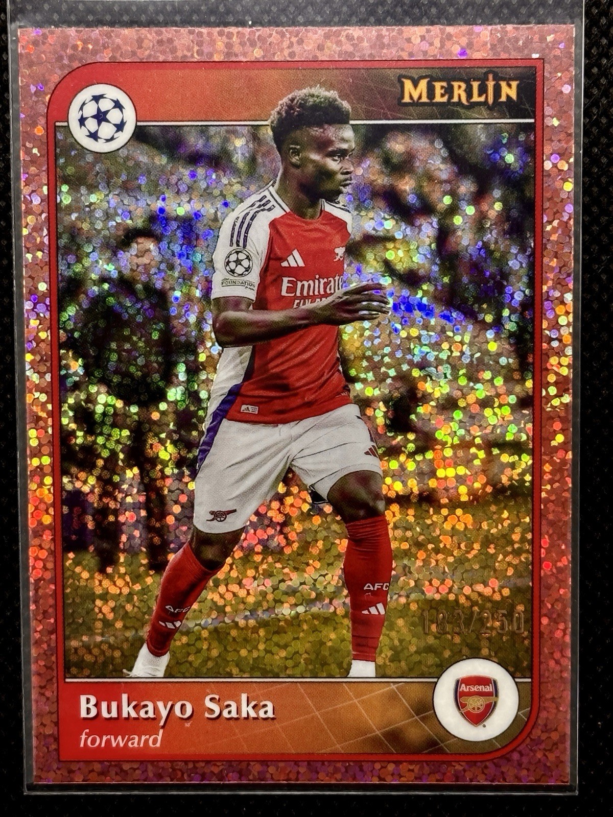 Bukayo Saka Rose Gold Speckle /250 | 2024-25 Topps Merlin UEFA #7 Arsenal