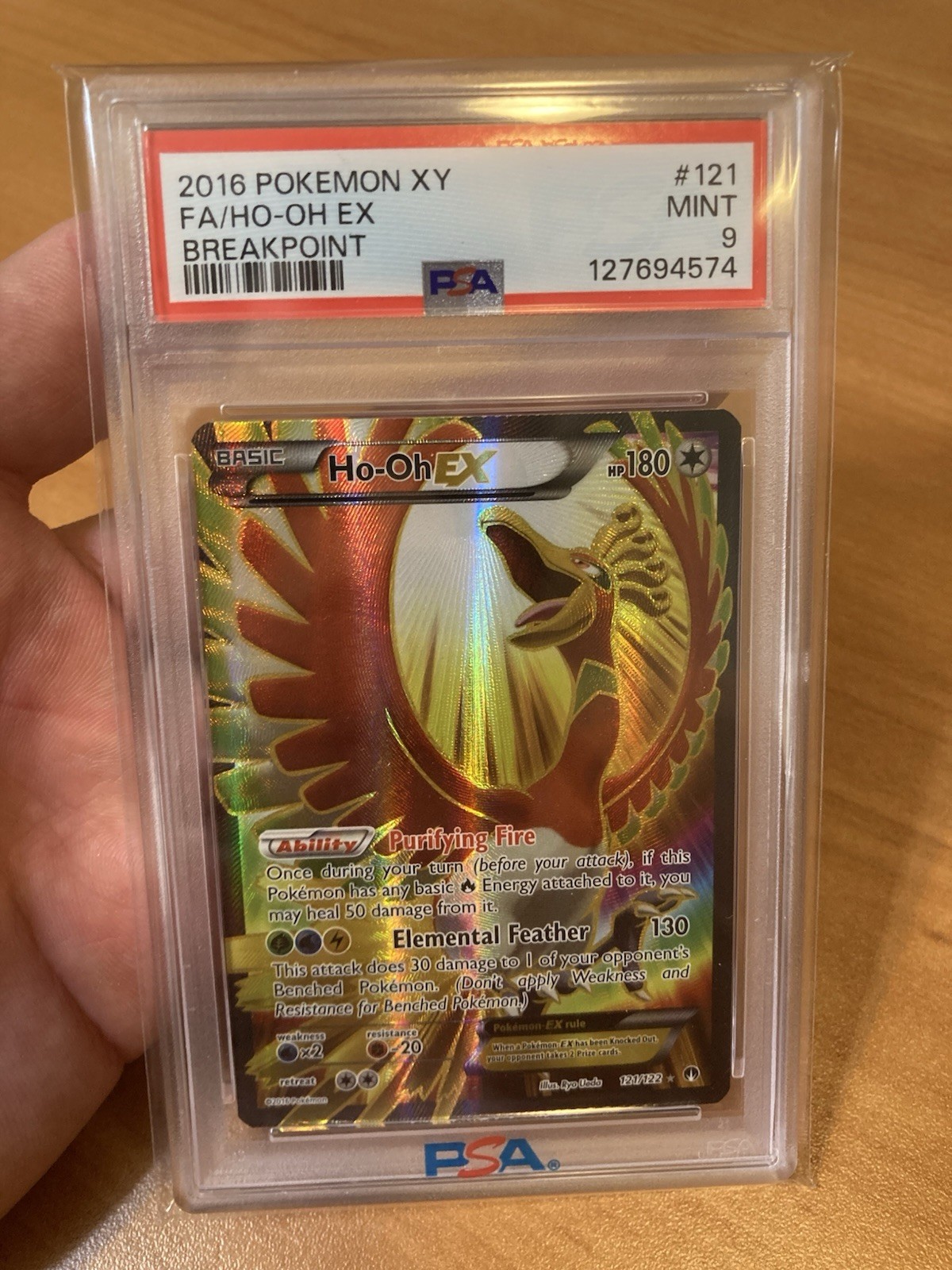 Ho-Oh EX 121/122 Holo Full Art Pokemon TCG XY Breakpoint 2016 English PSA 9 Mint