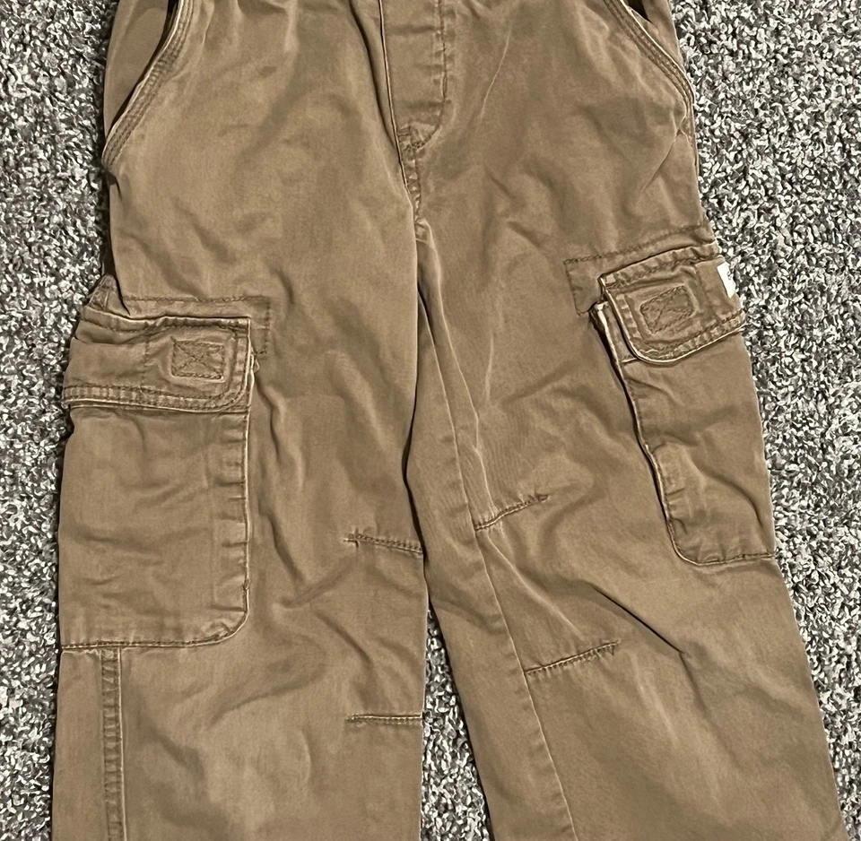 Pantalones/fondos de vestir cargo marrón/caqui artesanales para niños talla 6 Foto 2 de 4
