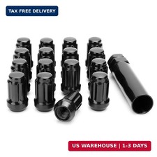 16PCS M12x1.5 Spline Lug Nuts Black with Key Closed End Lock Set