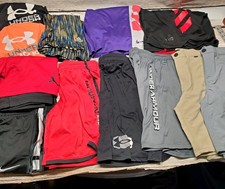 Lot of 12 Under Armour Nike Youth Size Large Athletic Wear Bundle Shorts