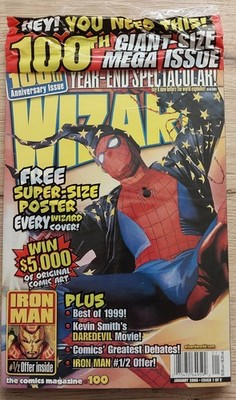 Wizard Comics Magazine #100 2000 Spider-Man Cover Poster Promo Comic Polybagged