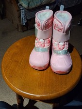 Members Mark Toddler Sz7/8 Pink Unicorn Snow Boots Insulated