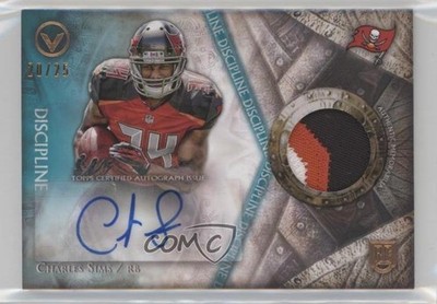 2014 Topps Valor of Honor Discipline 20/25 Charles Sims Patch Auto Shield 1o3