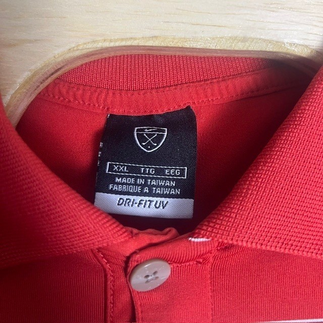 Nike Golf Dri-FIT UV Men's Red Striped Polo Shirt Size XXL thumbnail 4