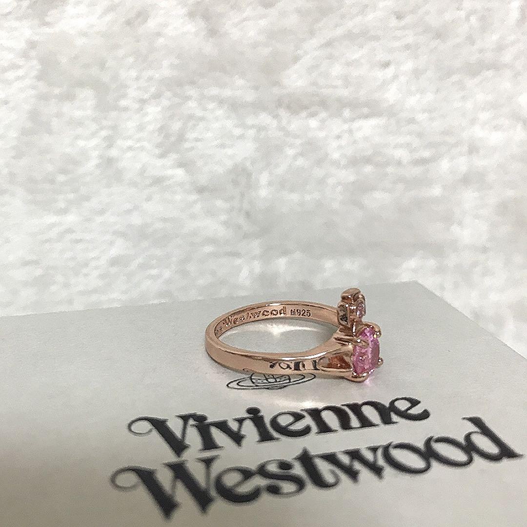 Vivienne Westwood Ring Size 6.5-7 Orb Rose Gold Pink w/Pouch NO