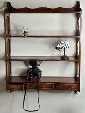 Vintage Georgian Revival Whatnot, English, Walnut, Mounted Shelves, Circa1980