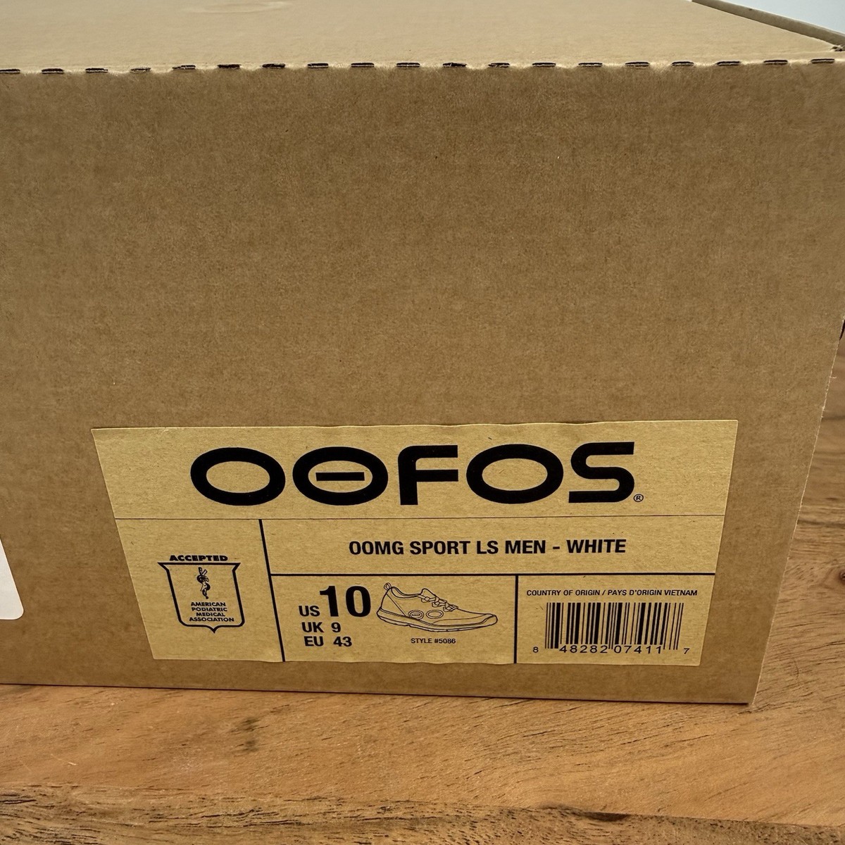 OOFOS OOMG Sport LS Men 10 White Black Recovery Shoes 5086 NWT NWOB OOFOS Men main image 3