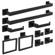 10 PCS Bathroom Hardware Accessories Set 23.6 Inch Stainless Steel Bath Towel