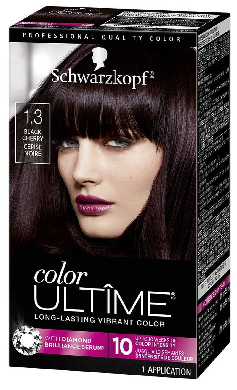 Ultime 1.3 Black Cherry Hair Dye, Permanent Intense Black Wi