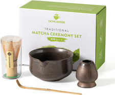 Matcha Set, Japanese Tea Set Includes Matcha Bowl with Spout, Matcha Whisk Holde