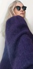 Fuzzy Vintage Bombshell 80% Angora Cardigan Soft Fluffy Sweater Lined Pockets XL