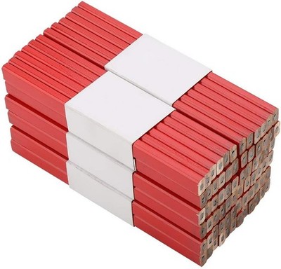 72Pcs 175mm achteckige rote harte schwarze Mine Carpenter Bleistift