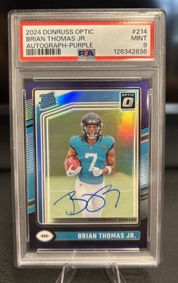 7/35 PSA 9 Optic Brian Thomas Jr. Purple Rookie auto. Pop 5 none higher